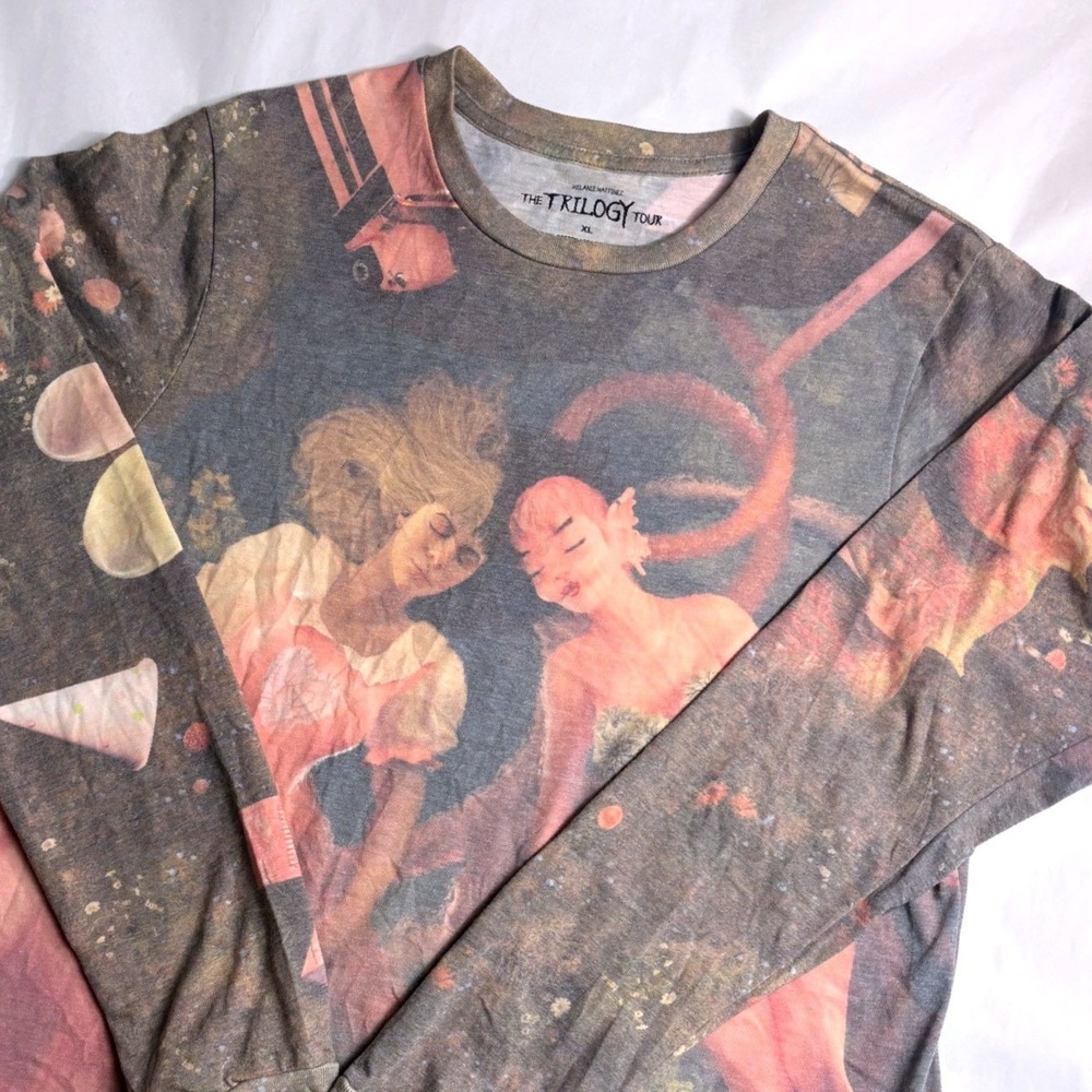 Melanie Martinez The Trilogy Tour All Over Print Long Sleeve Shirt XL Pink Grey